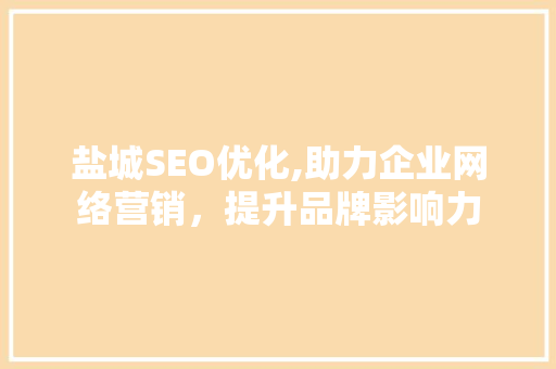 盐城SEO优化,助力企业网络营销，提升品牌影响力  第1张