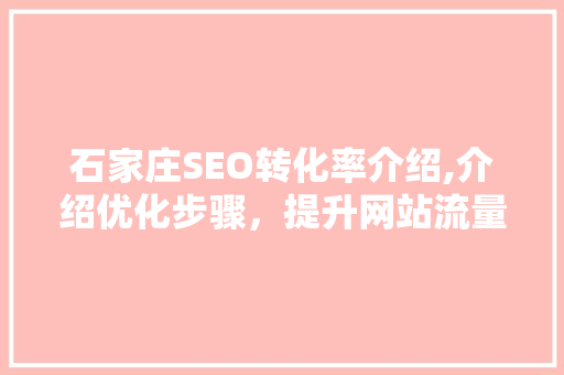 石家庄SEO转化率介绍,介绍优化步骤，提升网站流量与业绩