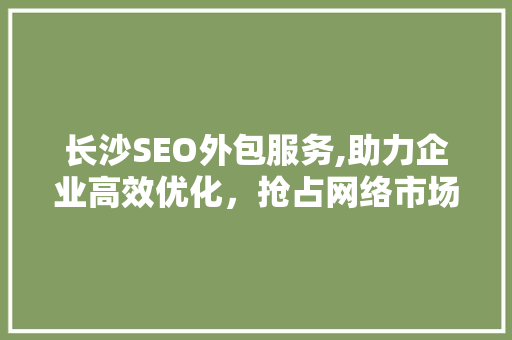 长沙SEO外包服务,助力企业高效优化，抢占网络市场先机