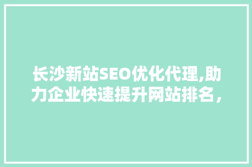 长沙新站SEO优化代理,助力企业快速提升网站排名，抢占市场先机