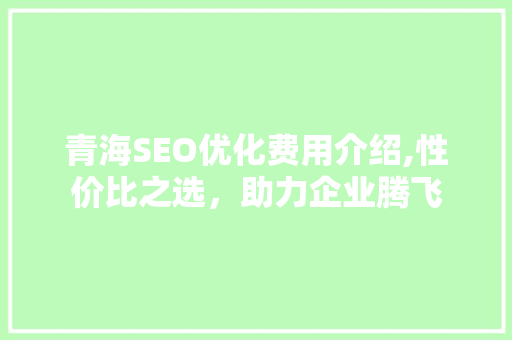 青海SEO优化费用介绍,性价比之选，助力企业腾飞