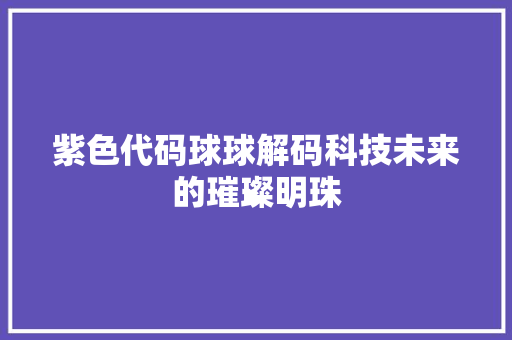 紫色代码球球解码科技未来的璀璨明珠