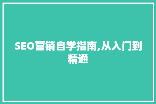 SEO营销自学指南,从入门到精通