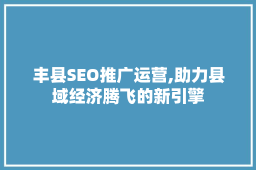 丰县SEO推广运营,助力县域经济腾飞的新引擎  第1张