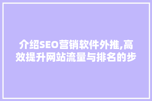 介绍SEO营销软件外推,高效提升网站流量与排名的步骤介绍