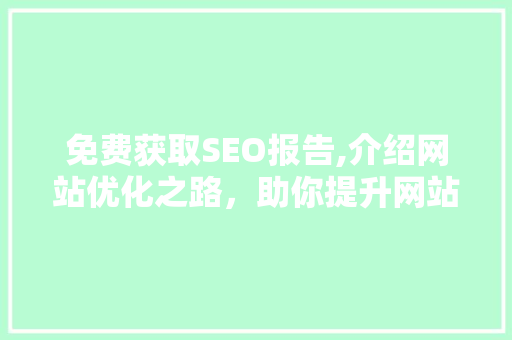 免费获取SEO报告,介绍网站优化之路，助你提升网站排名