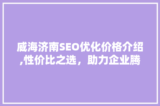 威海济南SEO优化价格介绍,性价比之选，助力企业腾飞