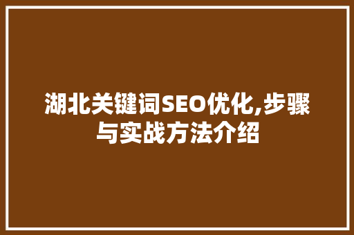 湖北关键词SEO优化,步骤与实战方法介绍