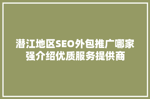 潜江地区SEO外包推广哪家强介绍优质服务提供商