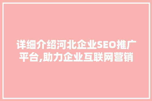 详细介绍河北企业SEO推广平台,助力企业互联网营销腾飞