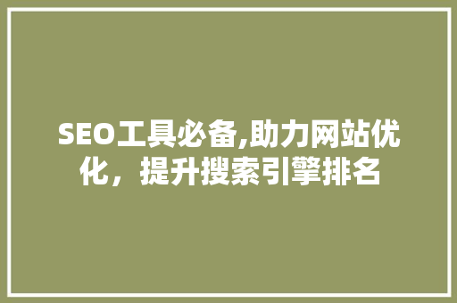 SEO工具必备,助力网站优化，提升搜索引擎排名