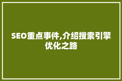SEO重点事件,介绍搜索引擎优化之路
