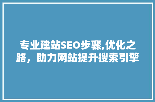 专业建站SEO步骤,优化之路，助力网站提升搜索引擎排名