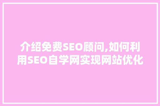 介绍免费SEO顾问,如何利用SEO自学网实现网站优化