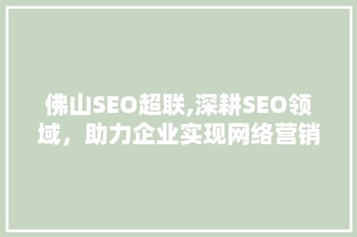 佛山SEO超联,深耕SEO领域，助力企业实现网络营销新突破