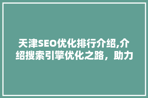 天津SEO优化排行介绍,介绍搜索引擎优化之路，助力企业抢占市场先机