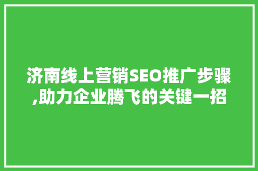 济南线上营销SEO推广步骤,助力企业腾飞的关键一招