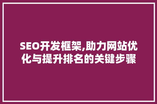 SEO开发框架,助力网站优化与提升排名的关键步骤