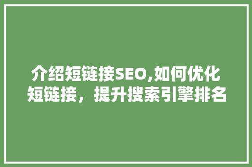 介绍短链接SEO,如何优化短链接，提升搜索引擎排名  第1张