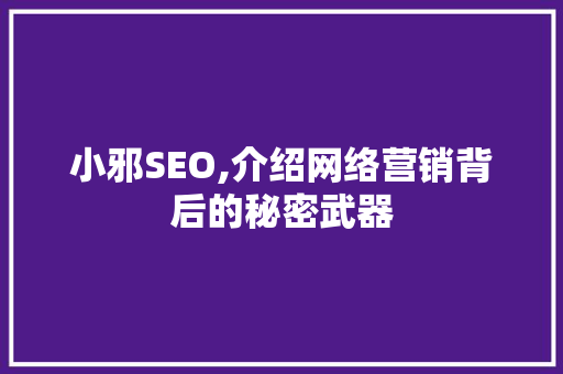 小邪SEO,介绍网络营销背后的秘密武器