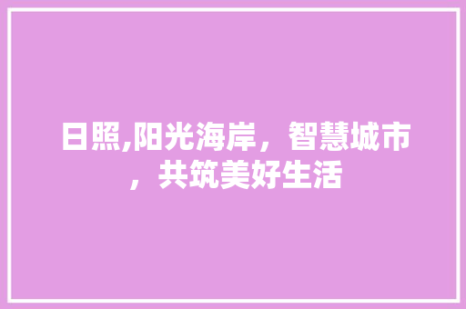 日照,阳光海岸，智慧城市，共筑美好生活  第1张