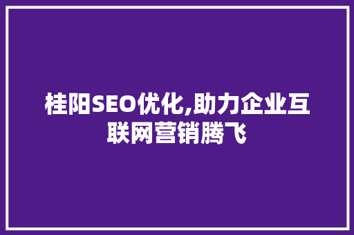 桂阳SEO优化,助力企业互联网营销腾飞  第1张