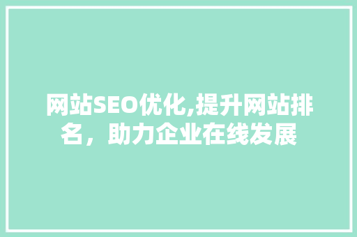 网站SEO优化,提升网站排名，助力企业在线发展  第1张