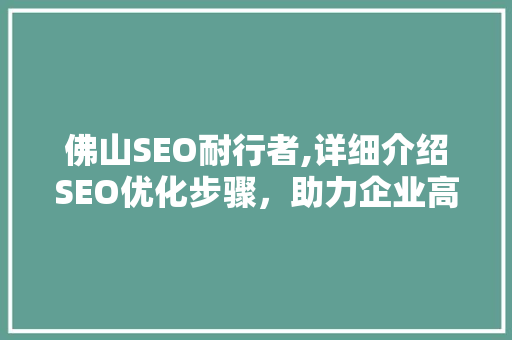 佛山SEO耐行者,详细介绍SEO优化步骤，助力企业高效提升网站排名