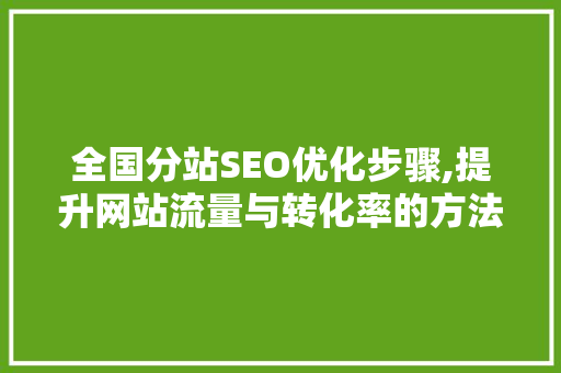 全国分站SEO优化步骤,提升网站流量与转化率的方法