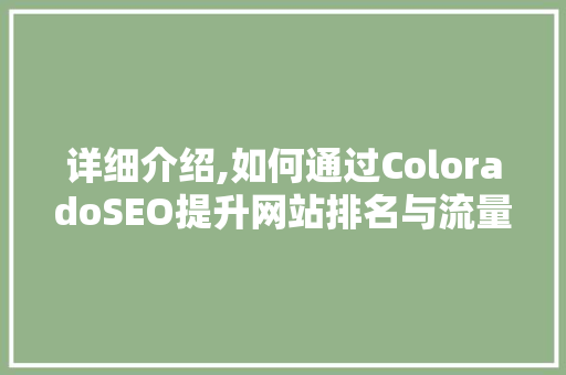详细介绍,如何通过ColoradoSEO提升网站排名与流量