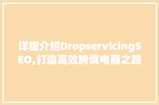 详细介绍DropservicingSEO,打造高效跨境电商之路