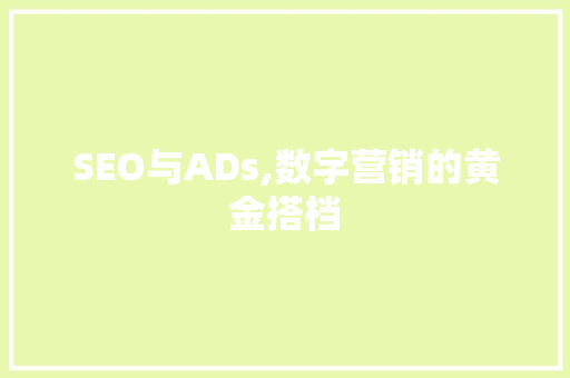 SEO与ADs,数字营销的黄金搭档  第1张
