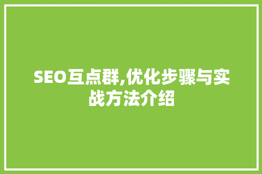 SEO互点群,优化步骤与实战方法介绍