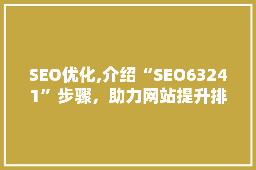 SEO优化,介绍“SEO63241”步骤，助力网站提升排名
