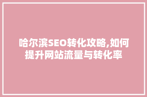 哈尔滨SEO转化攻略,如何提升网站流量与转化率