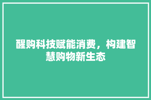 醒购科技赋能消费，构建智慧购物新生态