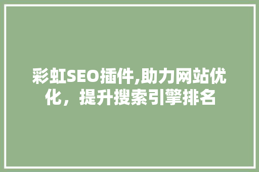 彩虹SEO插件,助力网站优化，提升搜索引擎排名