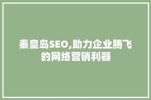秦皇岛SEO,助力企业腾飞的网络营销利器