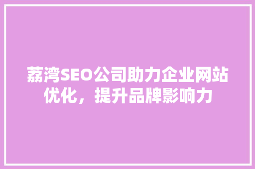 荔湾SEO公司助力企业网站优化，提升品牌影响力  第1张