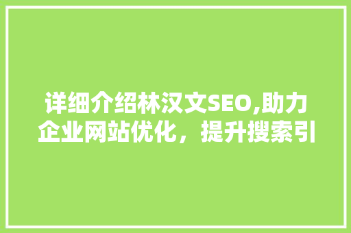 详细介绍林汉文SEO,助力企业网站优化，提升搜索引擎排名  第1张