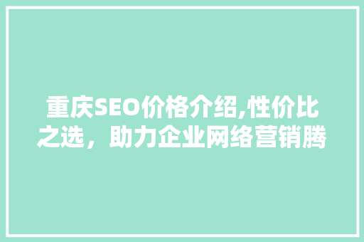 重庆SEO价格介绍,性价比之选，助力企业网络营销腾飞