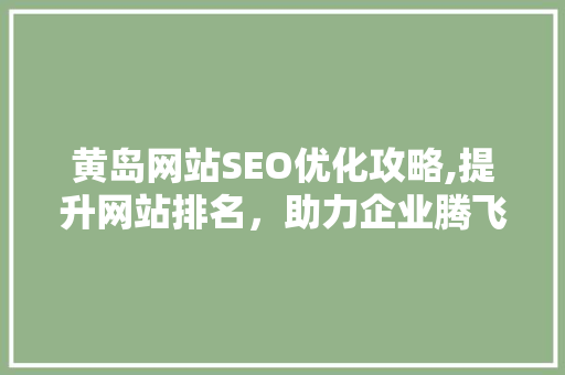 黄岛网站SEO优化攻略,提升网站排名，助力企业腾飞