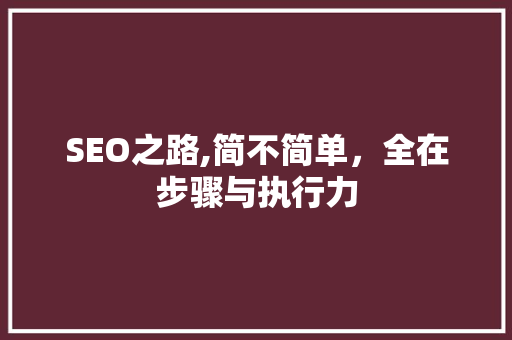 SEO之路,简不简单，全在步骤与执行力  第1张