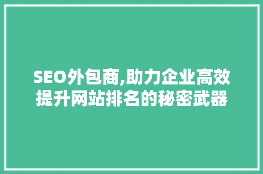 SEO外包商,助力企业高效提升网站排名的秘密武器