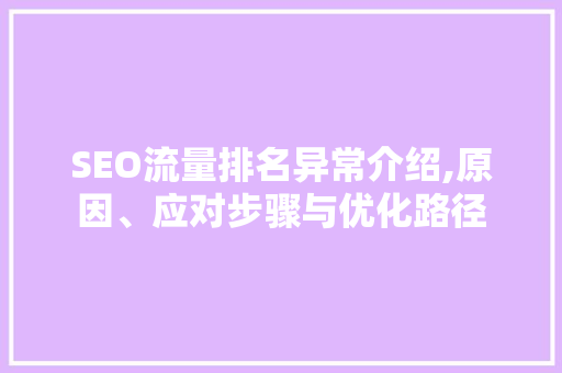 SEO流量排名异常介绍,原因、应对步骤与优化路径