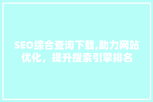 SEO综合查询下载,助力网站优化，提升搜索引擎排名