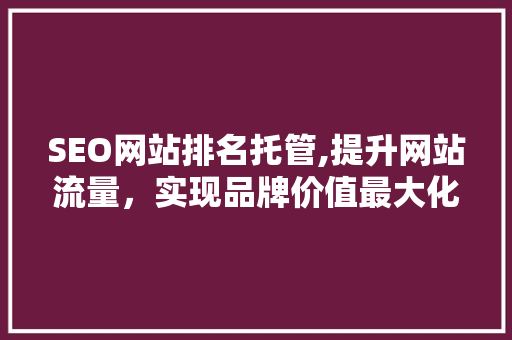 SEO网站排名托管,提升网站流量，实现品牌价值最大化