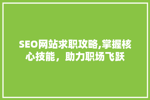 SEO网站求职攻略,掌握核心技能，助力职场飞跃
