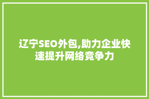 辽宁SEO外包,助力企业快速提升网络竞争力