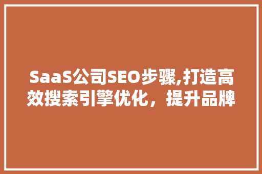 SaaS公司SEO步骤,打造高效搜索引擎优化，提升品牌竞争力